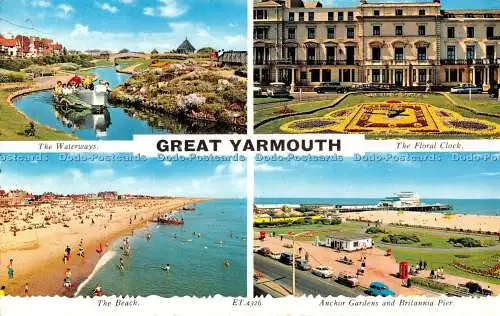 R522082 Great Yarmouth The Beach The Waterways The Floral Clock Bamforth Multi V