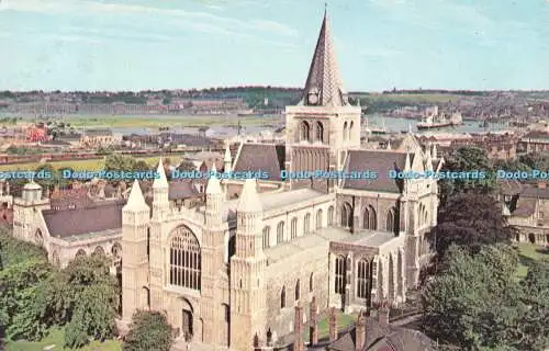 R523806 Rochester Cathedral From the Castle C G Williams Plastichrome by Colourp