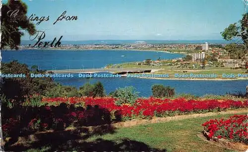R520108 Grüße von der Perth Narrows Bridge und Eingang zum Kwinana Freeway mit