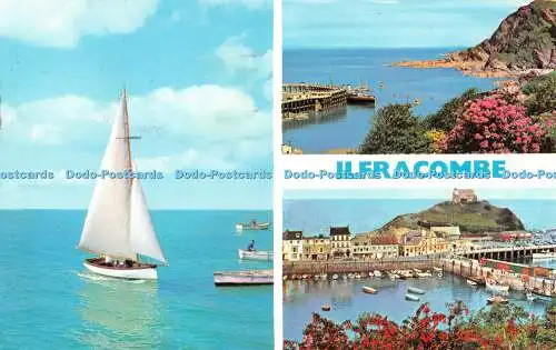 R522164 Ilfracombe Yachting Outer Harbour Inner Harbour E T W Dennis Photocolour