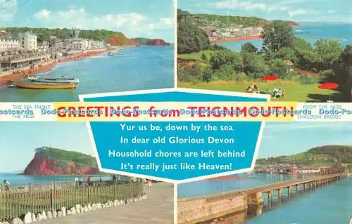 R522219 Grüße aus Teignmouth The Sea Front The Ness Shaldon Bridge E T W De