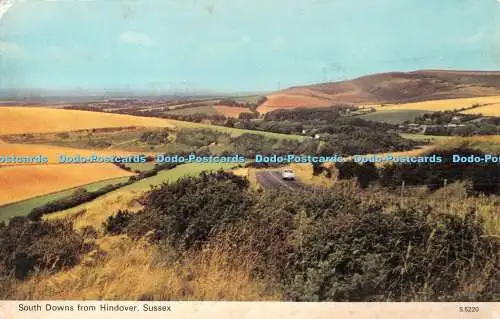 R522228 Sussex South Downs from Hindover E T W Dennis Photocolour 1979