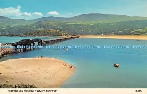 R522242 Barmouth The Bridge and Mawddach Estuary E T W Dennis Photocolour