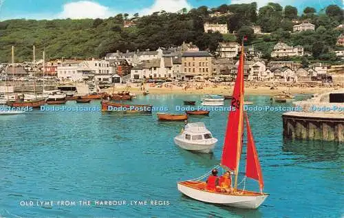 R524026 Old Lyme from the Harbour Lyme Regis Salmon 1985