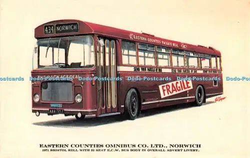 R520369 Eastern Counties Omnibus Norwich 1971 Bristol Rell E C W Bus Body Advert