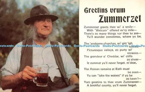 R524100 Greetins vrum Zummerzet Zummerzet greets the wi a smile Salmon