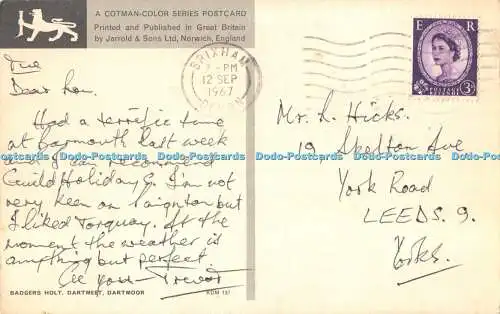 R522403 Dartmoor Dartmeet Badgers Holt Jarrold Cotman Color Series 1967
