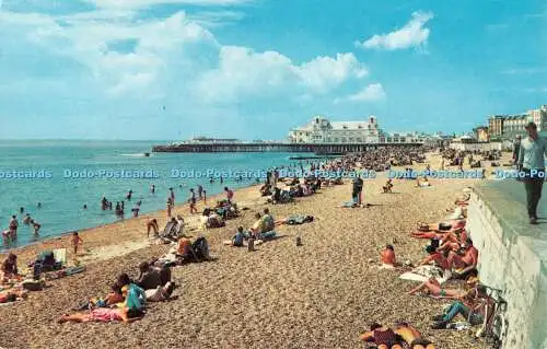 R524122 South Parade Beach and Pier Southsea Photo View 10616 D V Bennett 1981