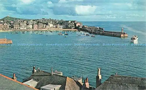 R522420 St Ives Harbour vom Malakoff Plastichrome W R Bawden