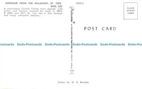 R522420 St Ives Harbour vom Malakoff Plastichrome W R Bawden