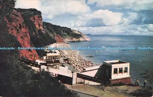 R526446 Oddicombe Beach and Cliff Railway V C 7522 Photochrom