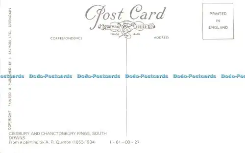 R518457 Chanctonbury Ring und Cissbury von Salvington Mill Nr Worthing J Salmon