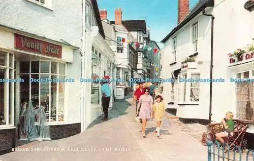 R522473 Lyme Regis Broad Street from Bell Cliff J Salmon Cameracolour 1981