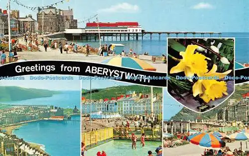 R520582 Grüße von Aberystwyth Promenade und Pier Planschbecken Bamforth Col