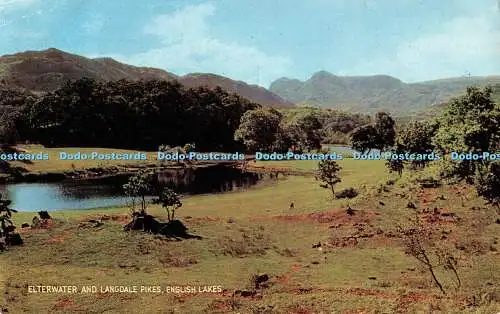 R520618 English Lakes Elterwater and Langdale Pikes J Salmon Cameracolour 1967