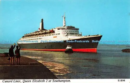 R524321 Cunard Liner Queen Elizabeth 2 at Southampton E1BM Harvey Barton Southam