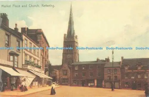 R524376 Marktplatz und Kirche Kettering Pathfinder Drucke Wellingborough
