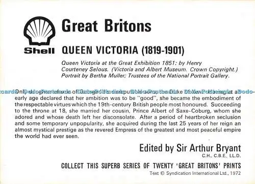 R526683 Queen Victoria Victoria and Albert Museum Sir Arthur Bryant Great Briton