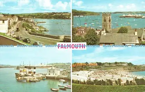 R520695 Falmouth General View The Harbour Church and Harbour Multi View 1968