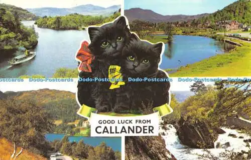 R526688 Viel Glück vom Callander Loch Katrine River Teith The Falls of Leny Mult