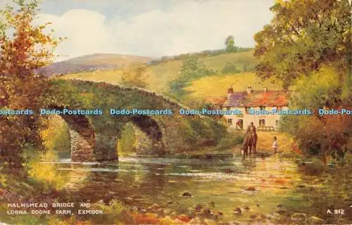 R526691 Exmoor Malmsmead Bridge and Lorna Doone Farm Valentine Art Colour Brian