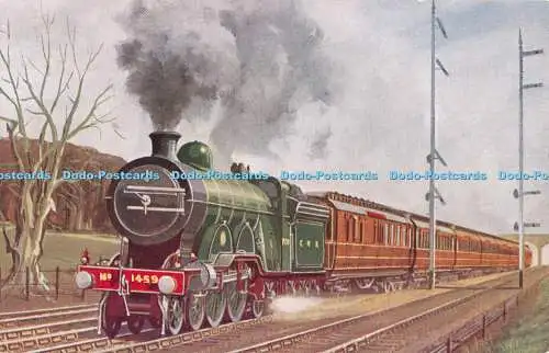 R524409 I GNR Down Leeds Express bei Hadley Wood Herts 4 4 2 Lokomotive Nr. 1459