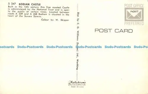 R520819 Bodiam Castle C G Williams Plastichrome W Skipper