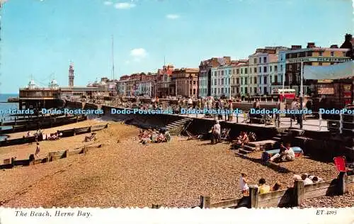 R520821 Herne Bay The Beach Valentine 1974