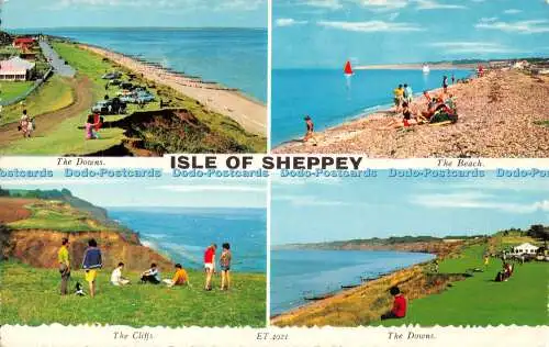 R520826 Isle of Sheppey The Downs The Beach The Cliffs Valentine Multi View 1969