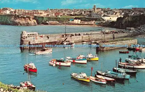 R524547 Cornwall Newquay The Harbour N P O Dexter Litho Kanada T