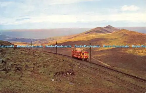 R526857 I o M Manx Electric Railway North Barrule and Ramsey from Snaefell Summi