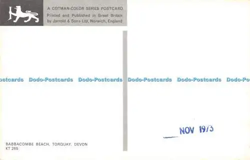 R524682 Devon Torquay Babbacombe Beach Jarrold Cotman Color Series 1973