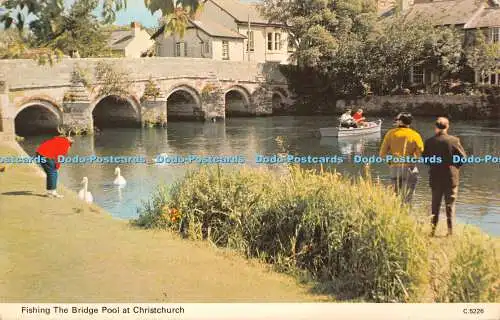 R524694 Fishing The Bridge Pool at Christchurch E T W Dennis Photocolour