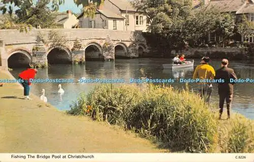 R524695 Fishing The Bridge Pool at Christchurch E T W Dennis Photocolour