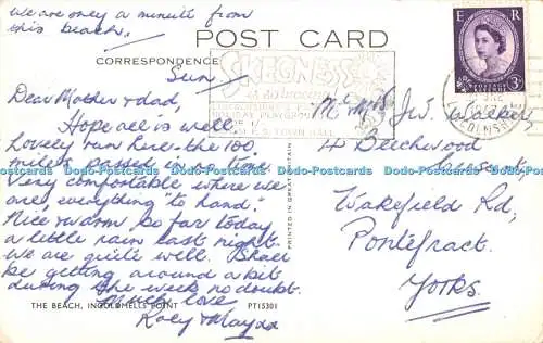 R523045 Ingoldmells Point The Beach Postkarte 1967