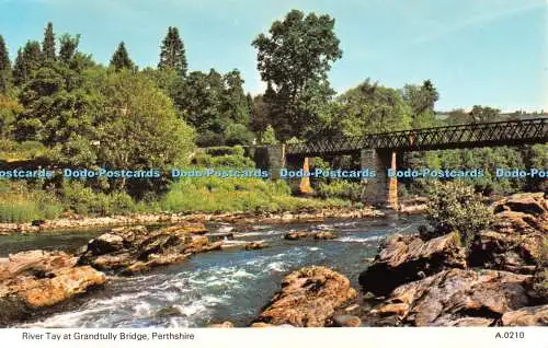 R527184 Perthshire River Tay at Grandtully Bridge E T W Dennis