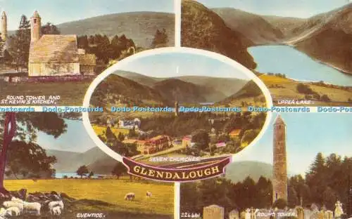 R524916 Glendalough Seven Churches Upper Lake Round Tower Valentine Multi View