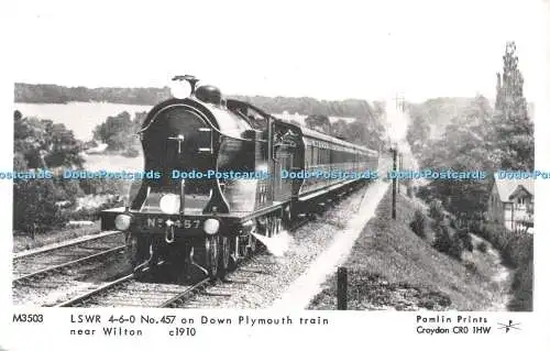 R524929 L S W R 4 6 0 No 457 on Down Plymouth train near Wilton Pamlin Prints 19