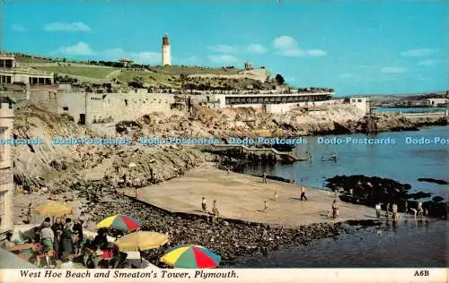 R523275 Plymouth West Hoe Beach und Smeaton Tower Harvey Barton