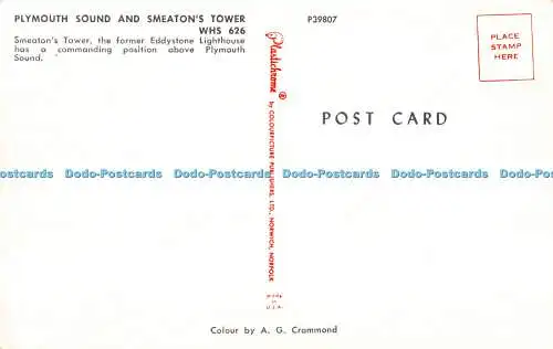 R527321 Plymouth Sound und Smeaton Tower Plastichrome von Colourpicture A G Cramm