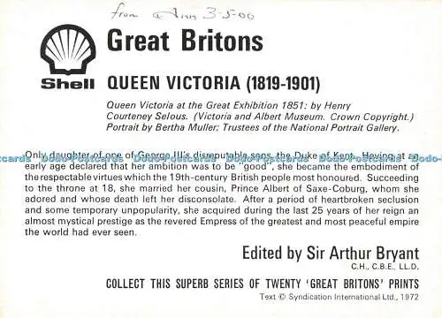 R525037 Queen Victoria Victoria and Albert Museum Sir Arthur Bryant Bertha Mulle