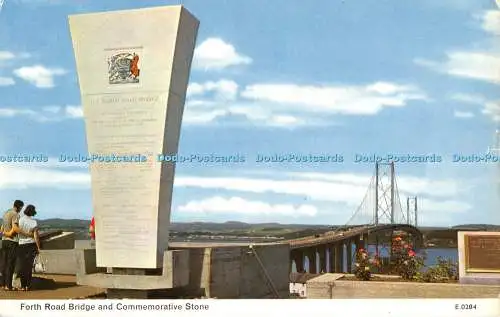 R525125 Forth Road Bridge and Commemorative Stone E T W Dennis Photocolour