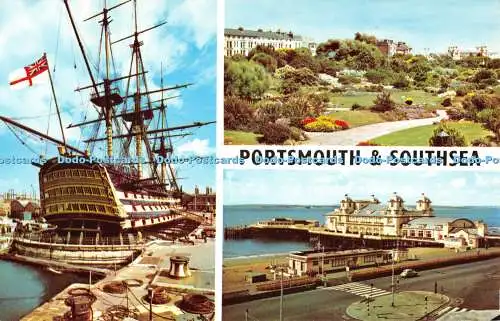 R525146 Portsmouth and Southsea H M S Victory South Parade Pier Rock Gardens und