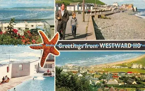 R525753 Greetings from Westward Ho D Constance Limited Vita Nova 1970 Multi View