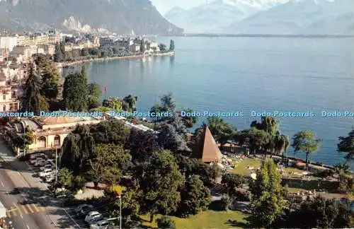 R525781 Montreux 879 Vue generale avec le Pavillon des Sports ses Jardins et sa