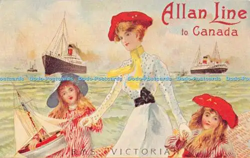 R525825 Allan Line to Canada R M S Victoria Mother and two töchters Victorian T