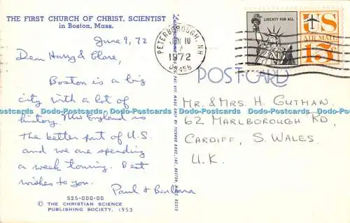 R525955 C S P S First Church of Christ Scientist Boston Mass Christian Science P