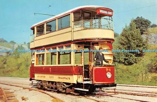 R525977 Leicester Tramcar No 76 at Tramway Museum Crich near Matlock in Derbyshi