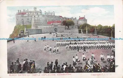 R716557 Edinburgh schwarze Uhr auf Castle Esplanade D und D G PM Pencaitland 1906