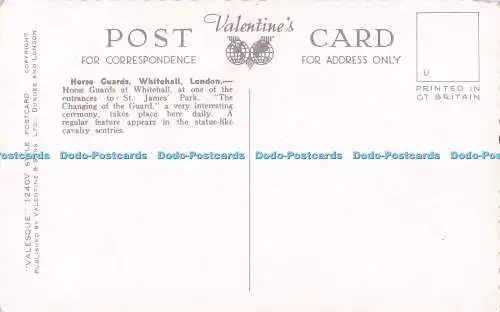 R718570 London Whitehall Horse Guards Sentries Valentine Valesque 1240 V Style